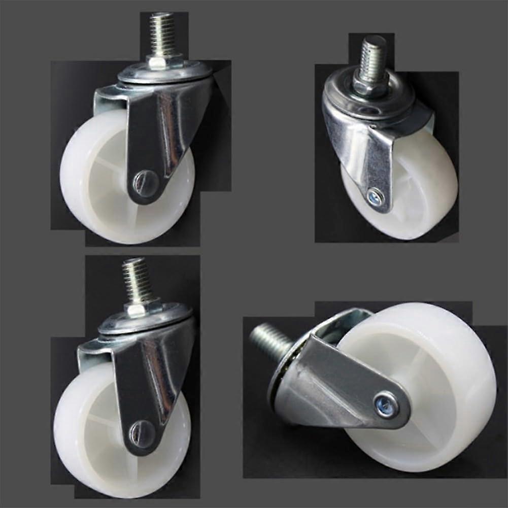 4PCS Electric Oil Heater Replacement Wheels with 8mm Thread PU Casters for Easy Mobility (White)