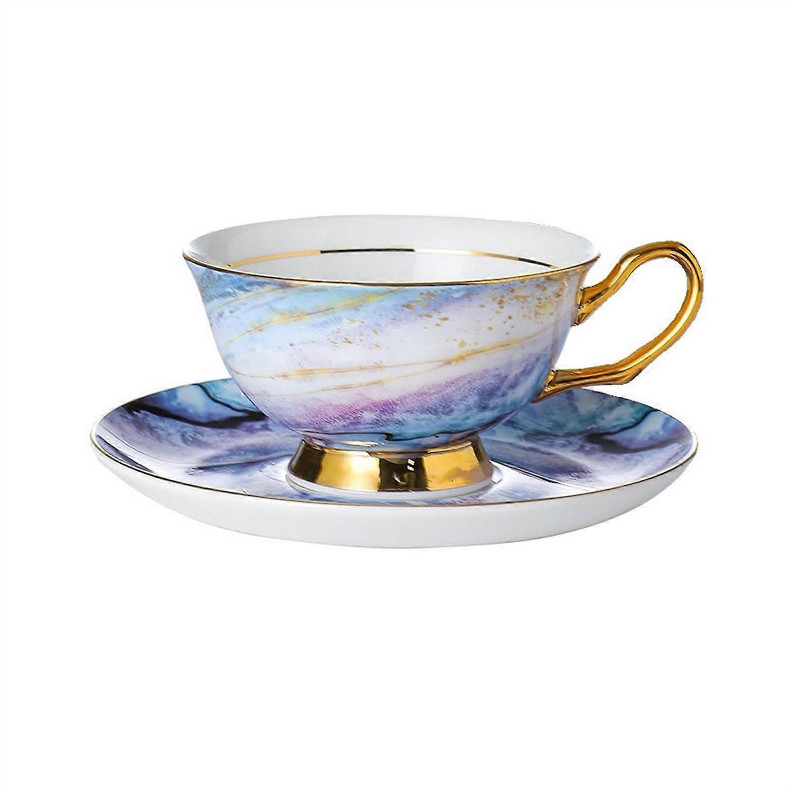 Coffee Mugs Set 220ml Bone China Tea Cups for Afternoon Coffee and Black Tea Drinking