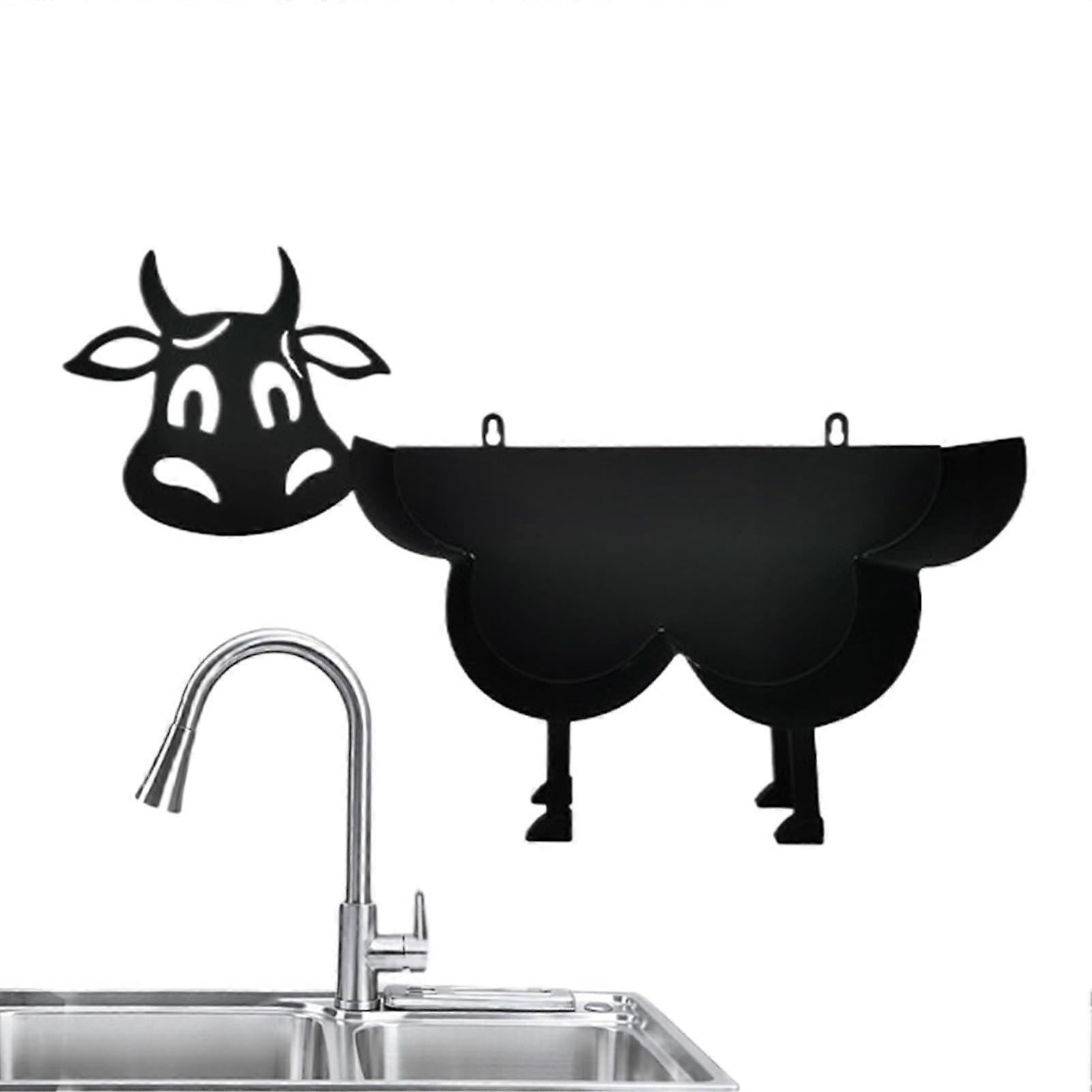 Toilet Paper Holder Wall Mounted with Storage Shelf and Calf Design for Bathroom Organization