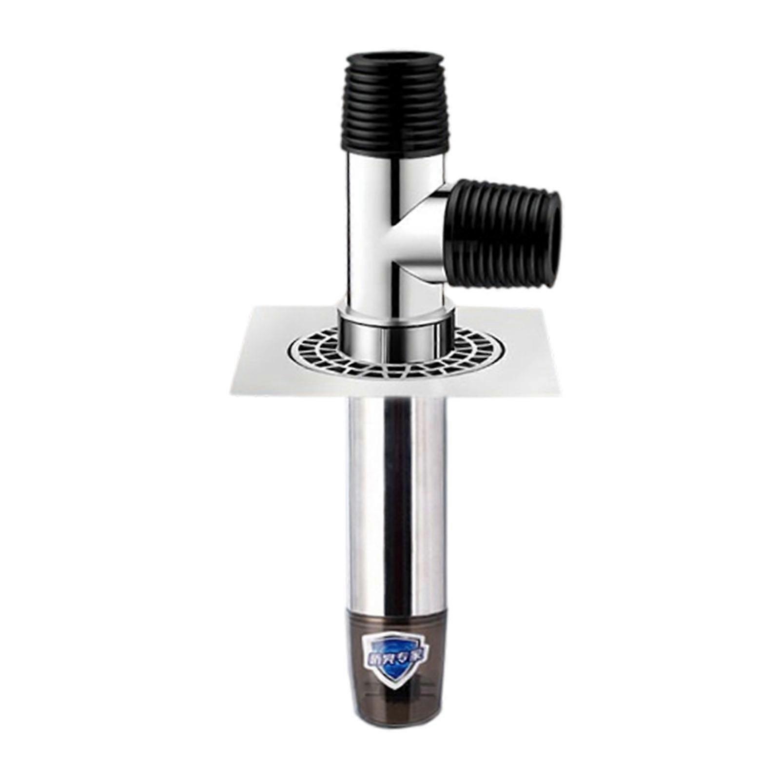 Washing Machine Floor Drain Adapter Pipe Connector Sewer Elbow Pipe Connector Drain Deodorant Sealing Adapter Enduring  silver