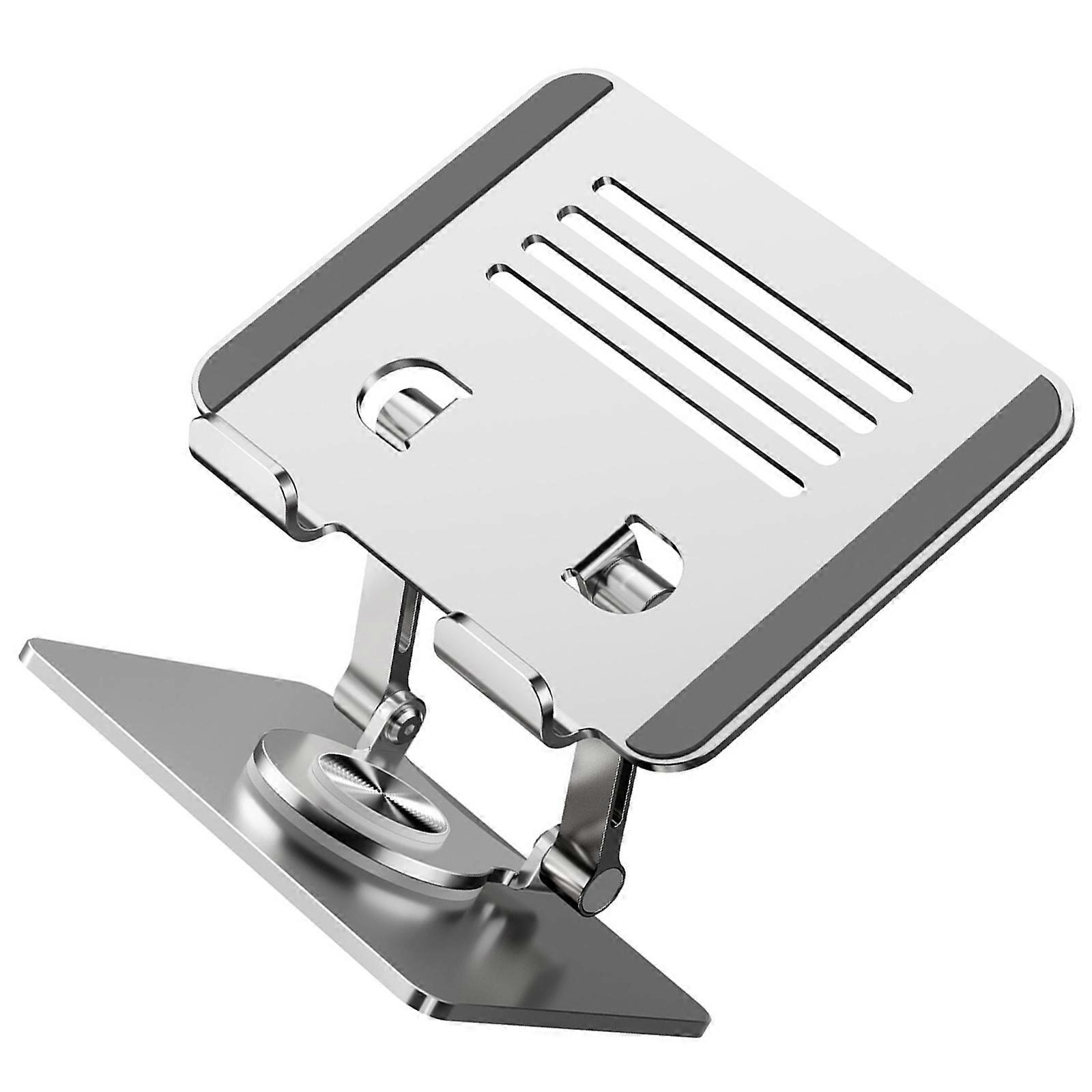 Verstellbarer Computerständer Faltbare Laptop-Halterung für Schreibtisch 360 Grad drehbarer Computerständer für Notebook-Laptop Silber