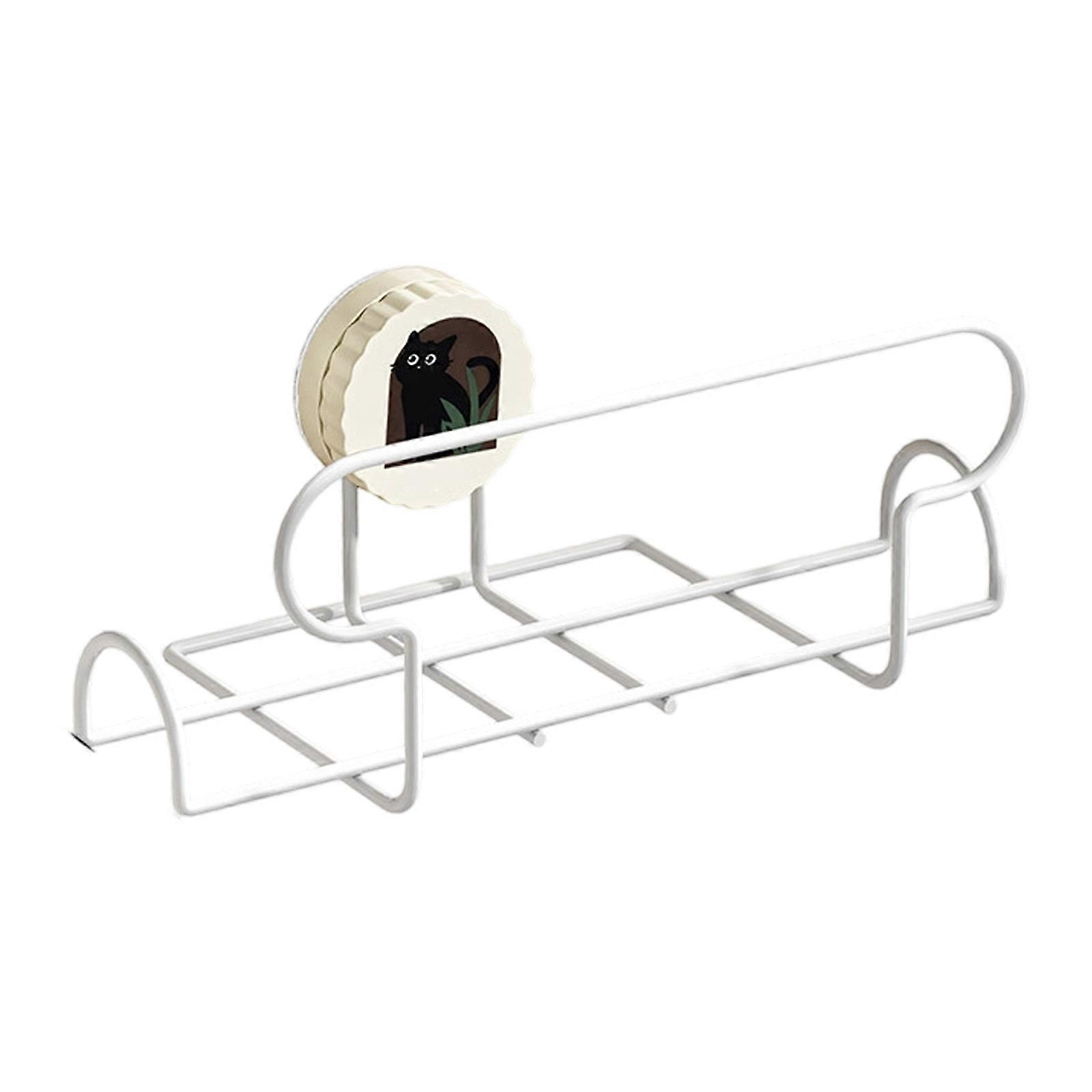 ABS Plastic Rustproof Suction Mounted Paper Towel Rack For Kitchen Bathroom Countertop Space Saving Design  White