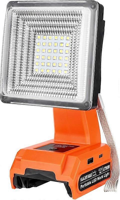 1500LM Cordless LED Work Light for Black&Decker 20v LED Floodlight USB Charging