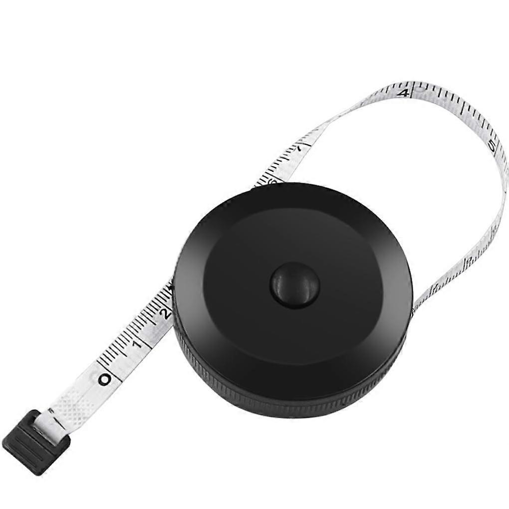 Tape Measure with Black Case and White Metric Scale for Sewing, Tailoring, Crafting and DIY Projects
