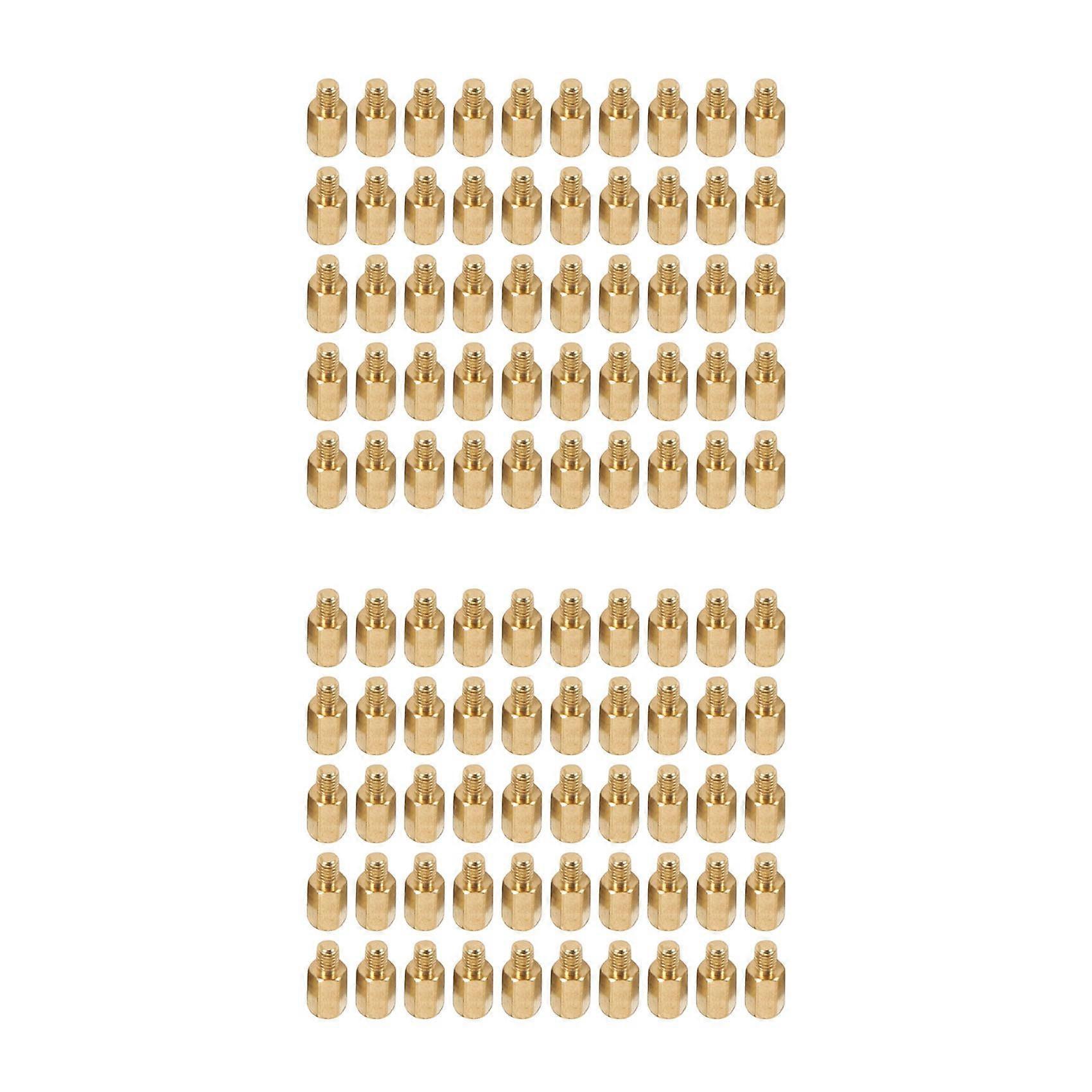 100 Pcs PC PCB Motherboard Brass Standoff Hexagonal Spacer M3 7+4mm