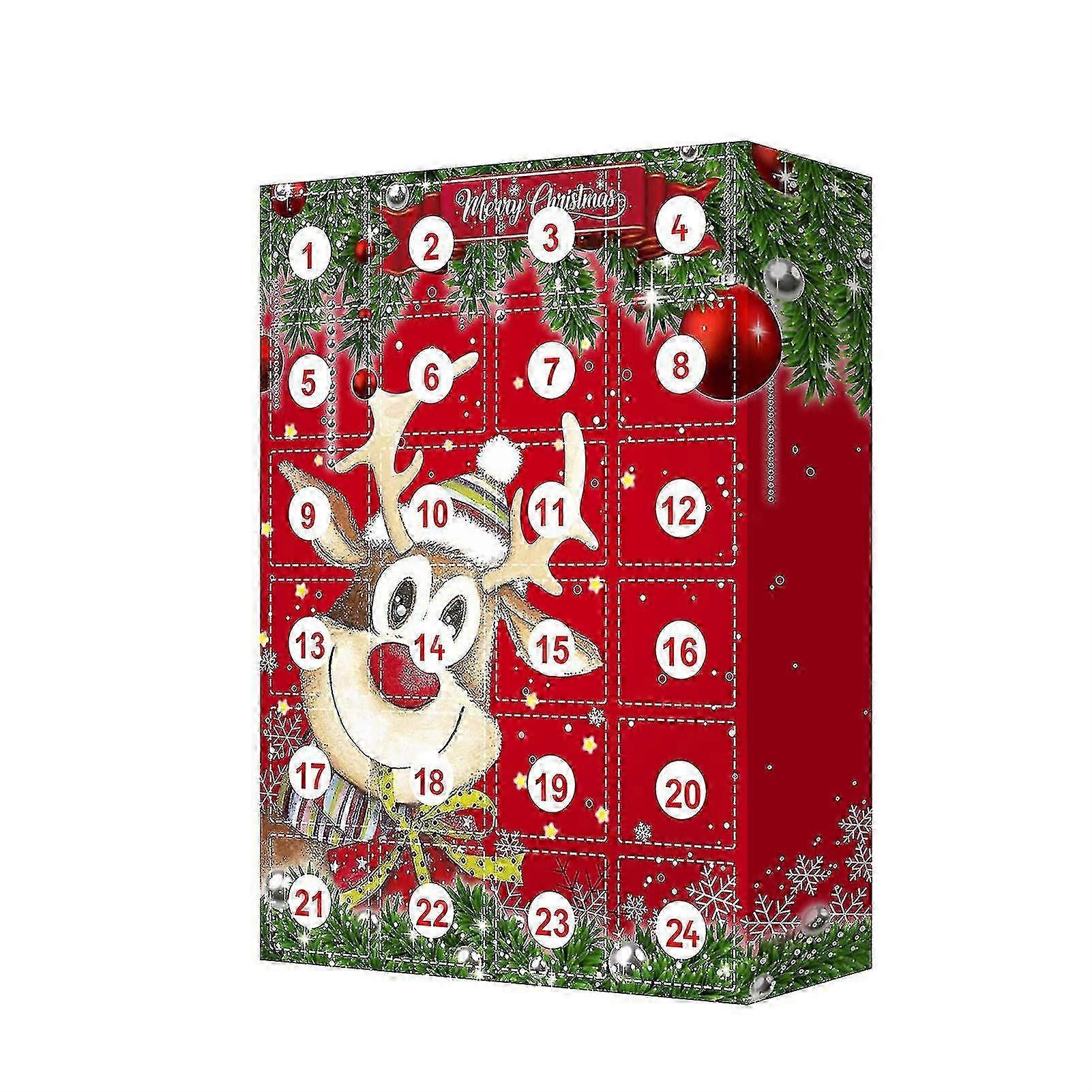 British-Style Advent Calendar Keychain with Countdown Feature and Gift Box for Christmas