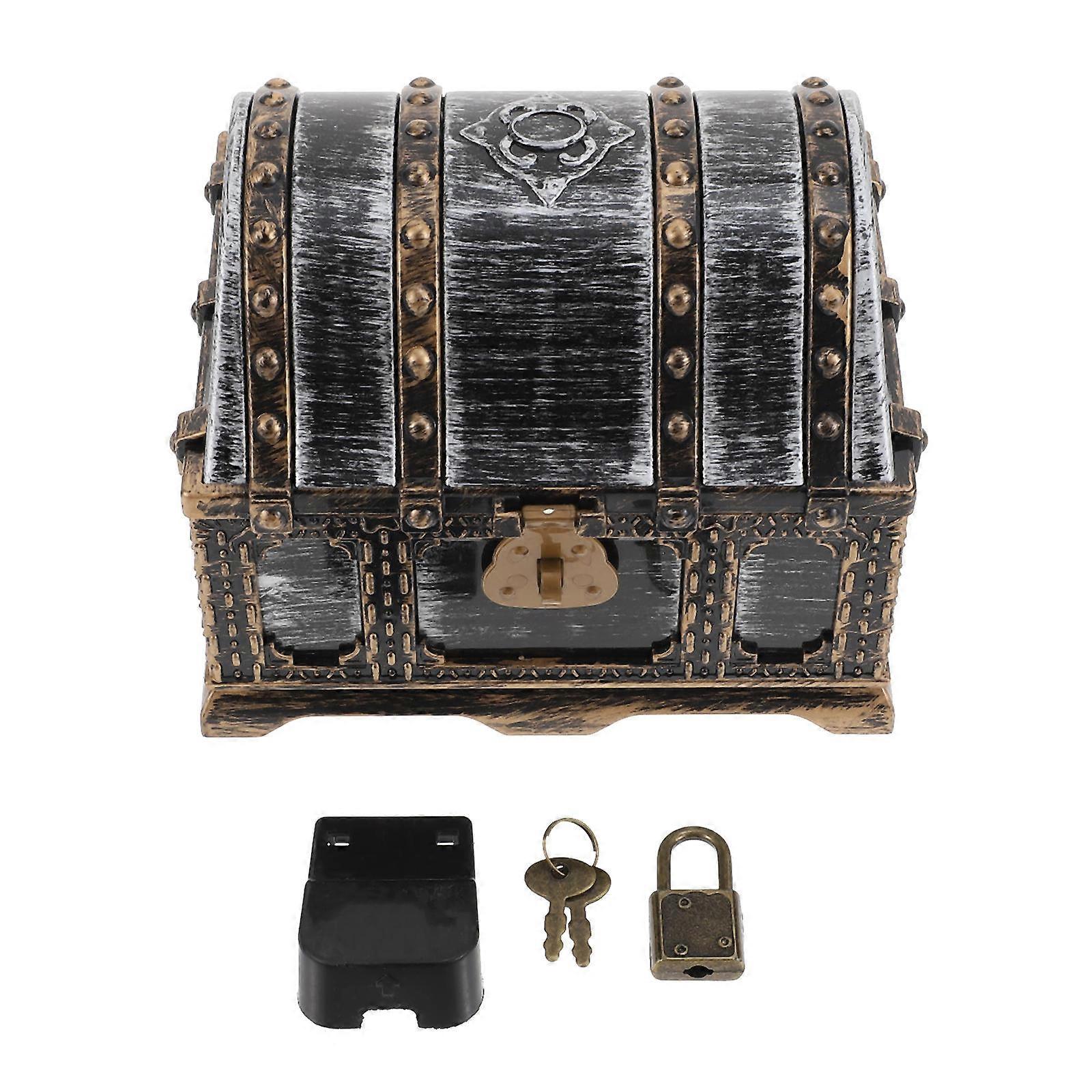 Pirate Box Decorative Treasure Chest for Storage 2Pcs Multi-Function Treasure Chest