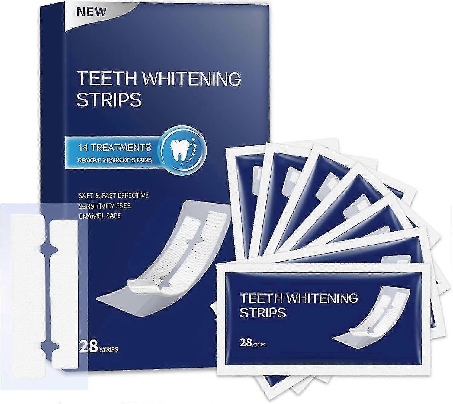 2025 Teeth Whitening Strips for Sensitive, 28 Strips Whitener Safe Whitestrip, Deep Stains Removal Tooth Whitening, Enamel Safe Non-Slip