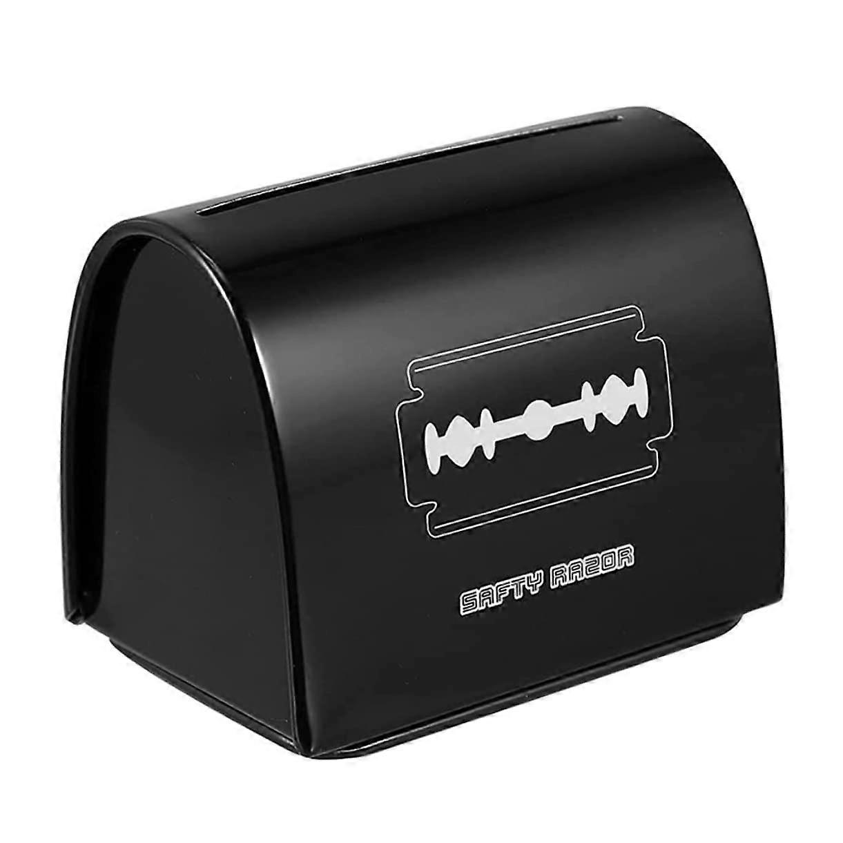 Razor Blade Disposal Case Durable Reusable Box for Safe Storage at Home or Barbershop Black