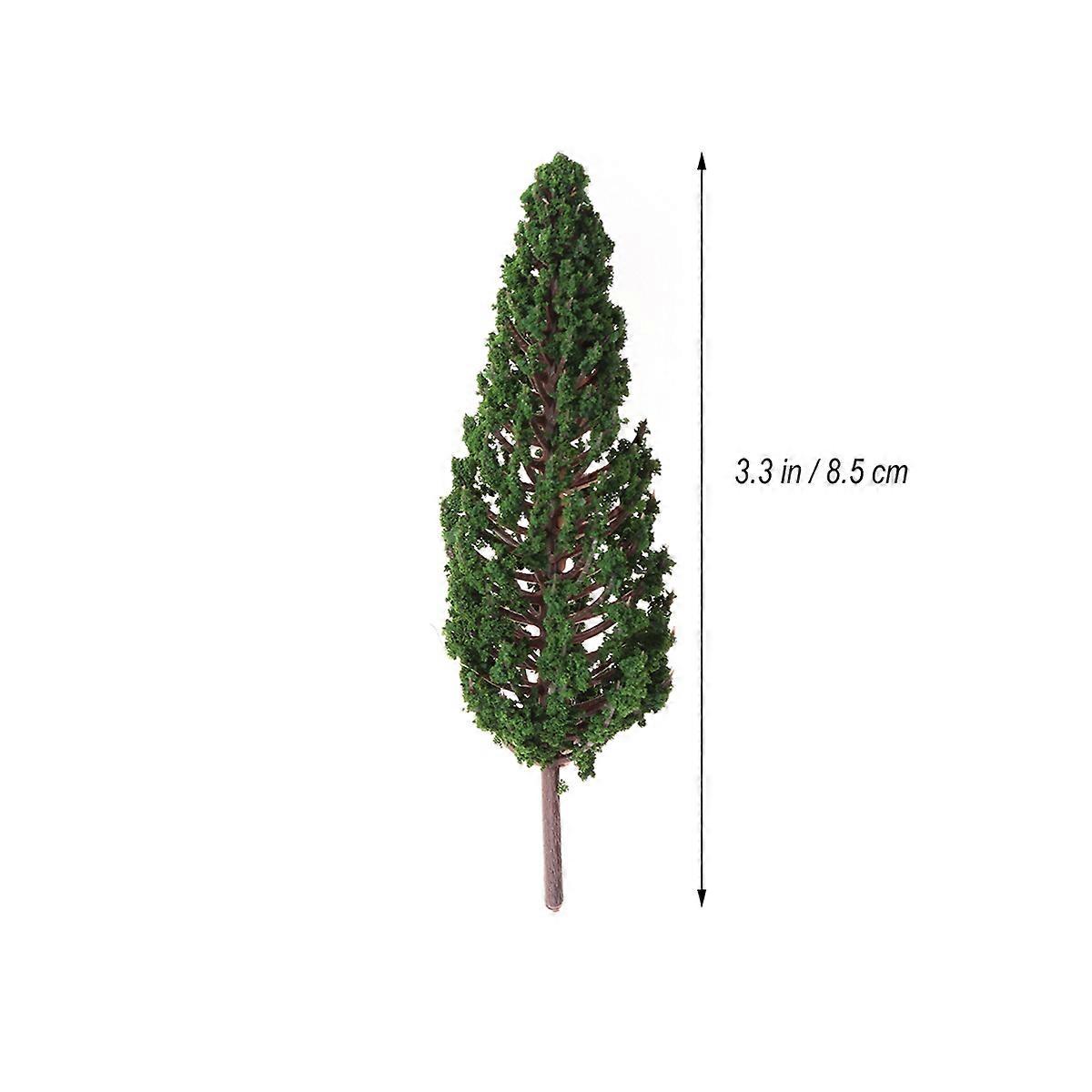 Plastic Model Trees Pine for Decor Use 10Pcs Green Miniature Scenery