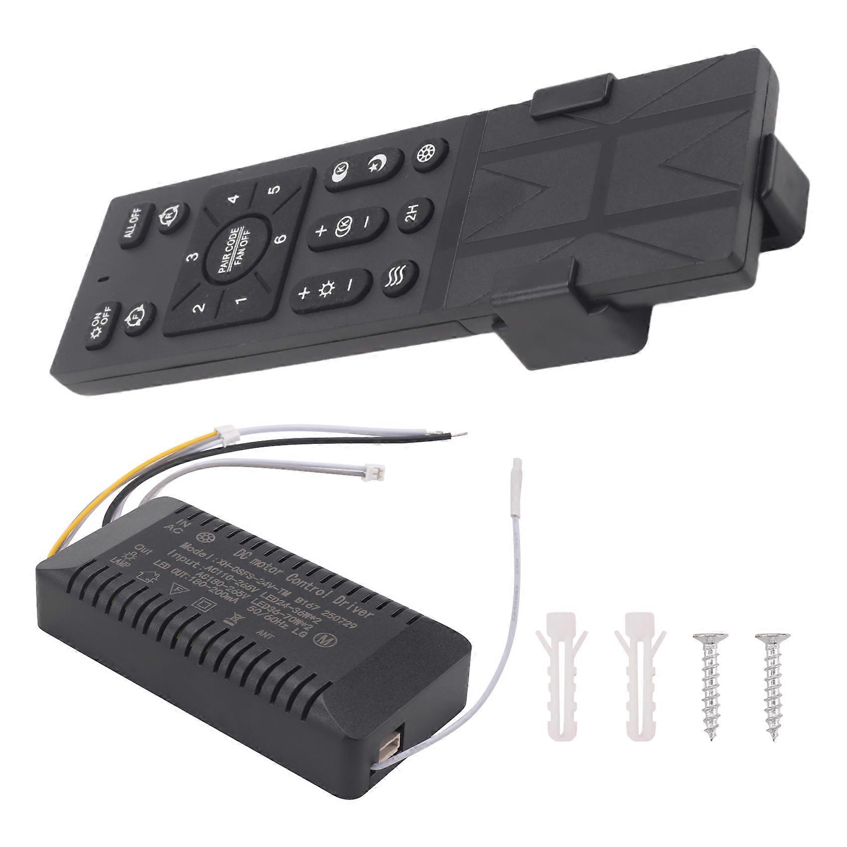 Ceiling Fan Remote Control Kit with 6 Speed Settings, Replacement Ceiling Fan Remote, Dimming Controls, 110-265V