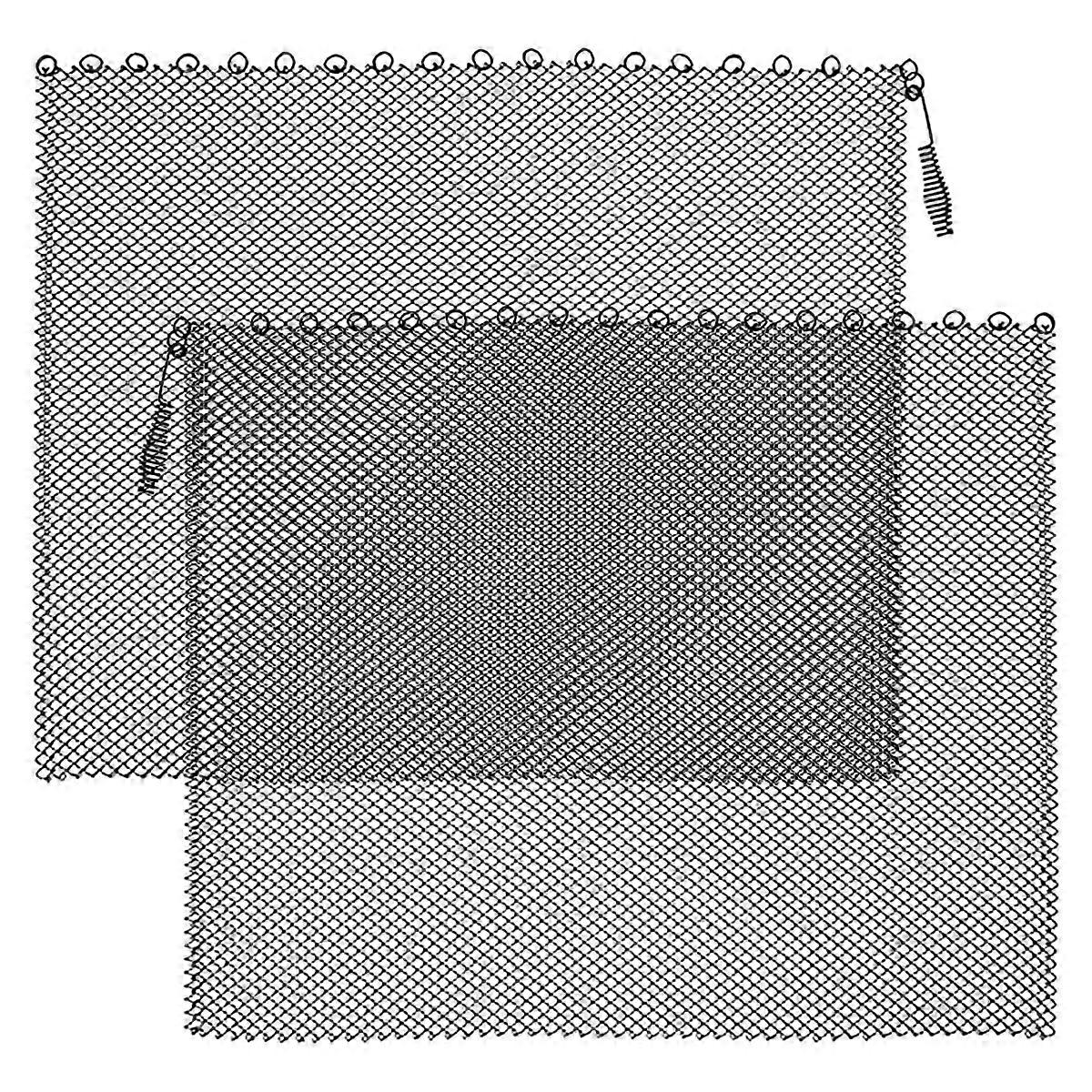 Toorise 2Pcs Fireplace Mesh Screen Curtain, Heat Resistant Spark Guard for Fireplace, Single Panel, Easy Install, 24×18/24×20/24×22 inch