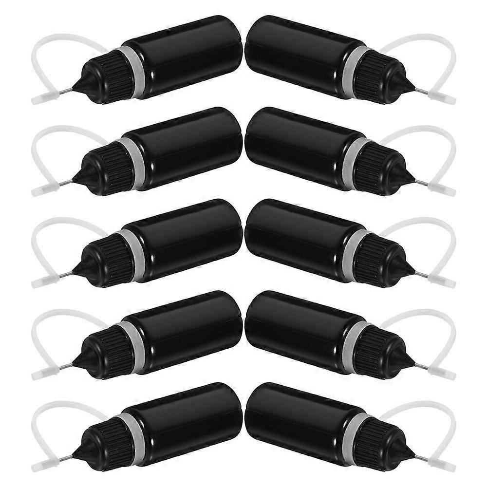 Precision Needle Tip Glue Applicator Bottles for Craft 24Pcs Black Plastic Set