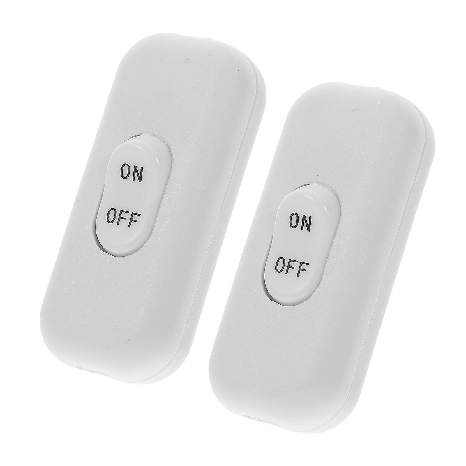 Inline Cord Switch for Lamp on Off Button Control 2Pcs White Model