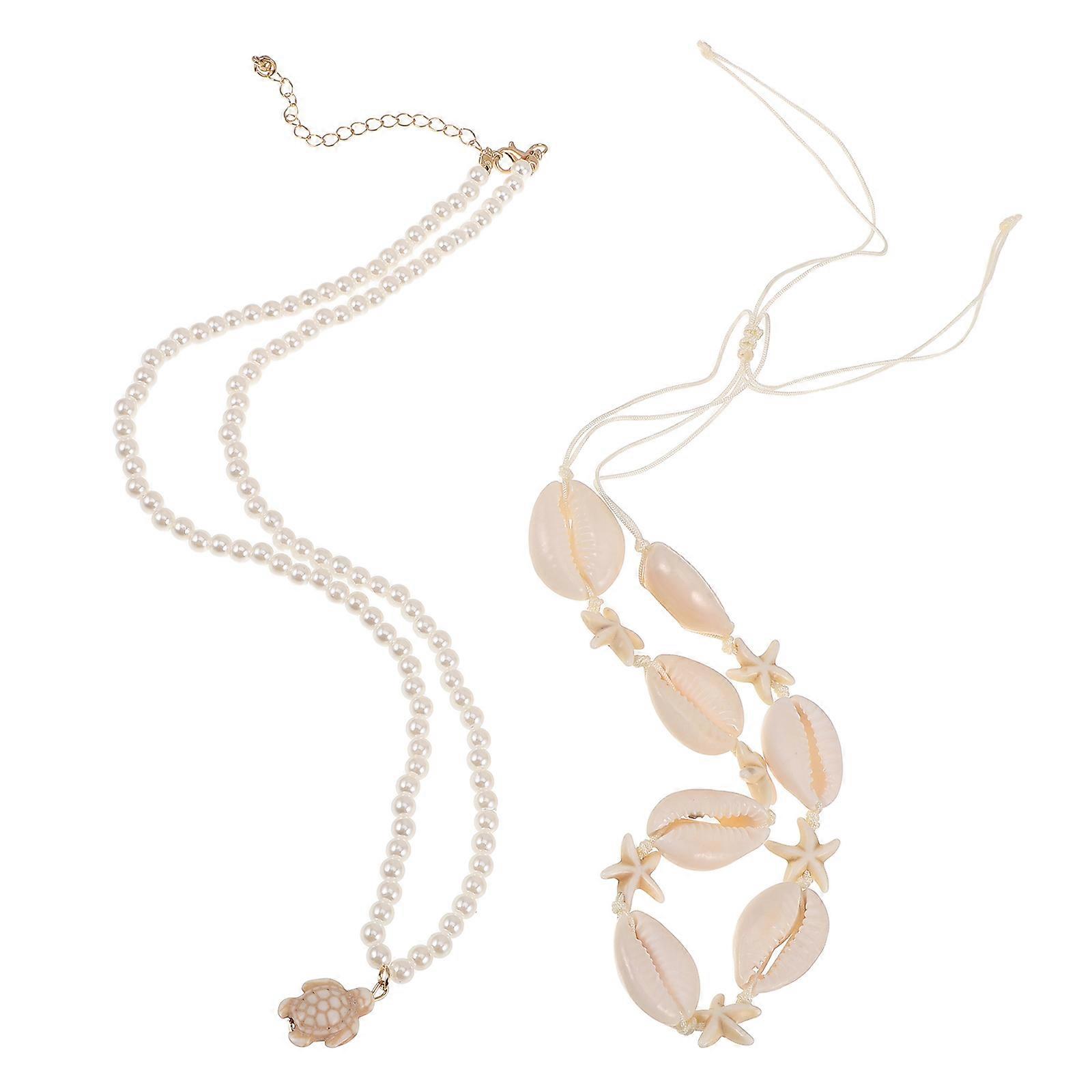 Seashell Necklaces Shell Necklace for Decor with Summer Turtle Pendant