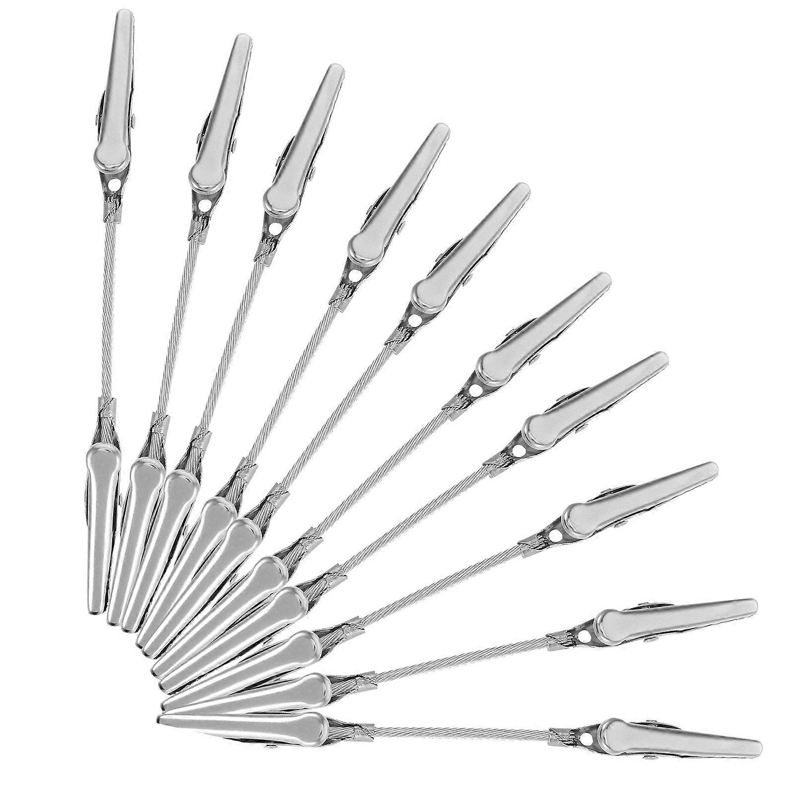 Metal Double Head Clip for Note Clipping with 10Pcs Silver Holders