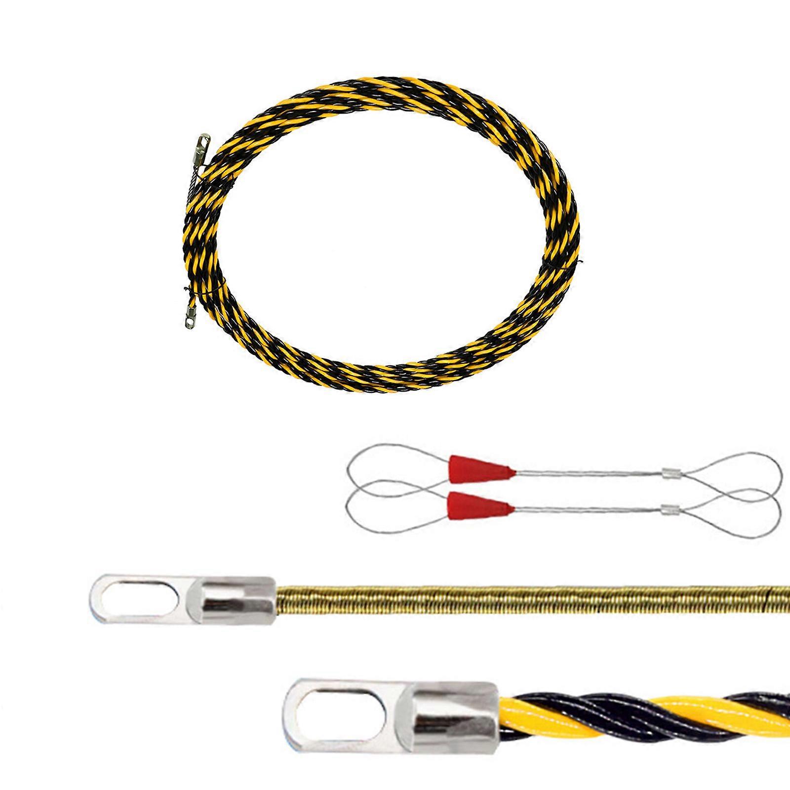 Electrical Spring Wire Threader Cable Rods Kit Fish Tape Manual Cable Puller Tool Electrician Threading Device Multicolor