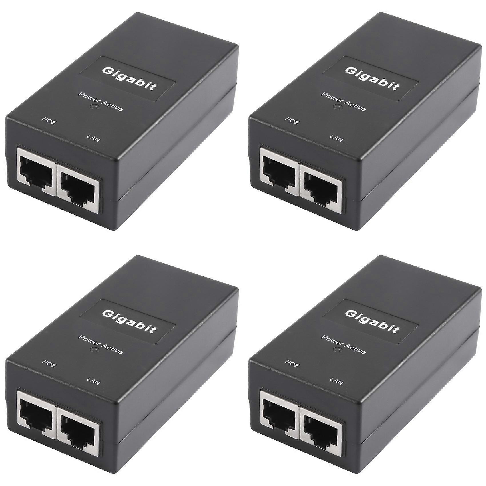 4X Gigabit POE Injector 10/100/1000Mbps/1G/2G Compatible IEEE802.3Af/At Passive Power Supply for POE Device US Plug