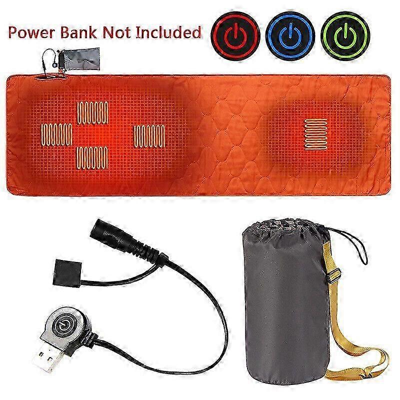 5 värmezoner USB elektrisk uppvärmd sovsäcksfoder för resor och camping