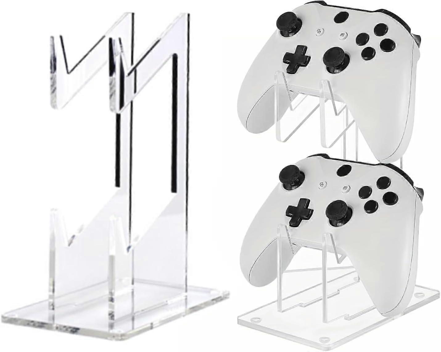 Dual Tier Controller Stand with Transparent Acrylic, SpaceSaving Organizer for Desk Compatible with Xbox