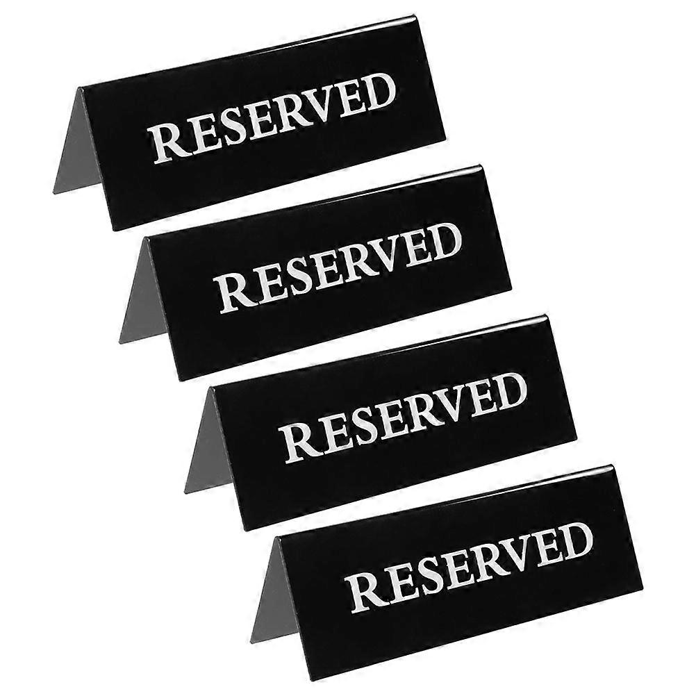 Reserved Table Signs Acrylic for Wedding Seating 4Pcs Black for Table Use