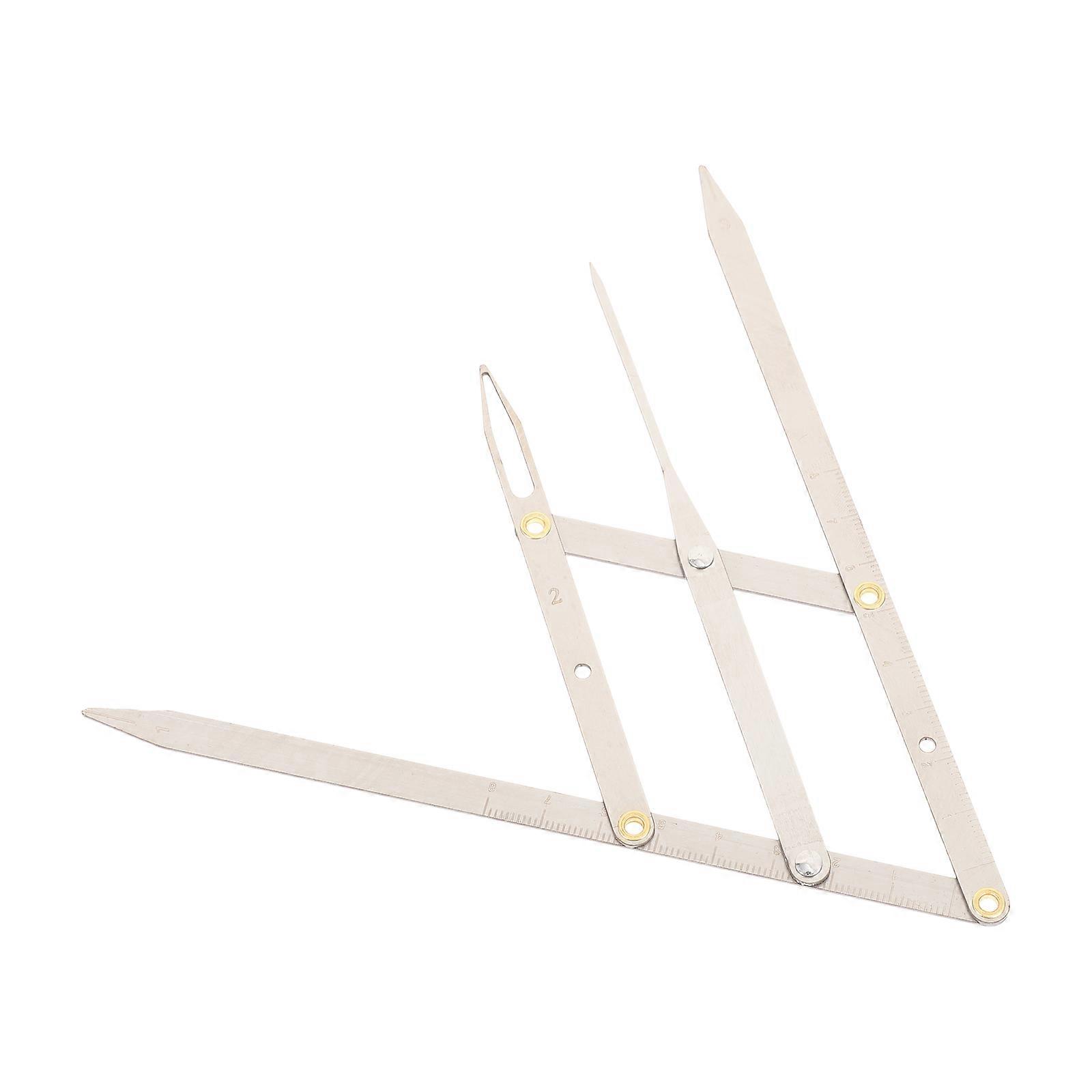 Eyebrow Positioning Ruler Stainless Steel Tool for Measuring 2Pcs Silver