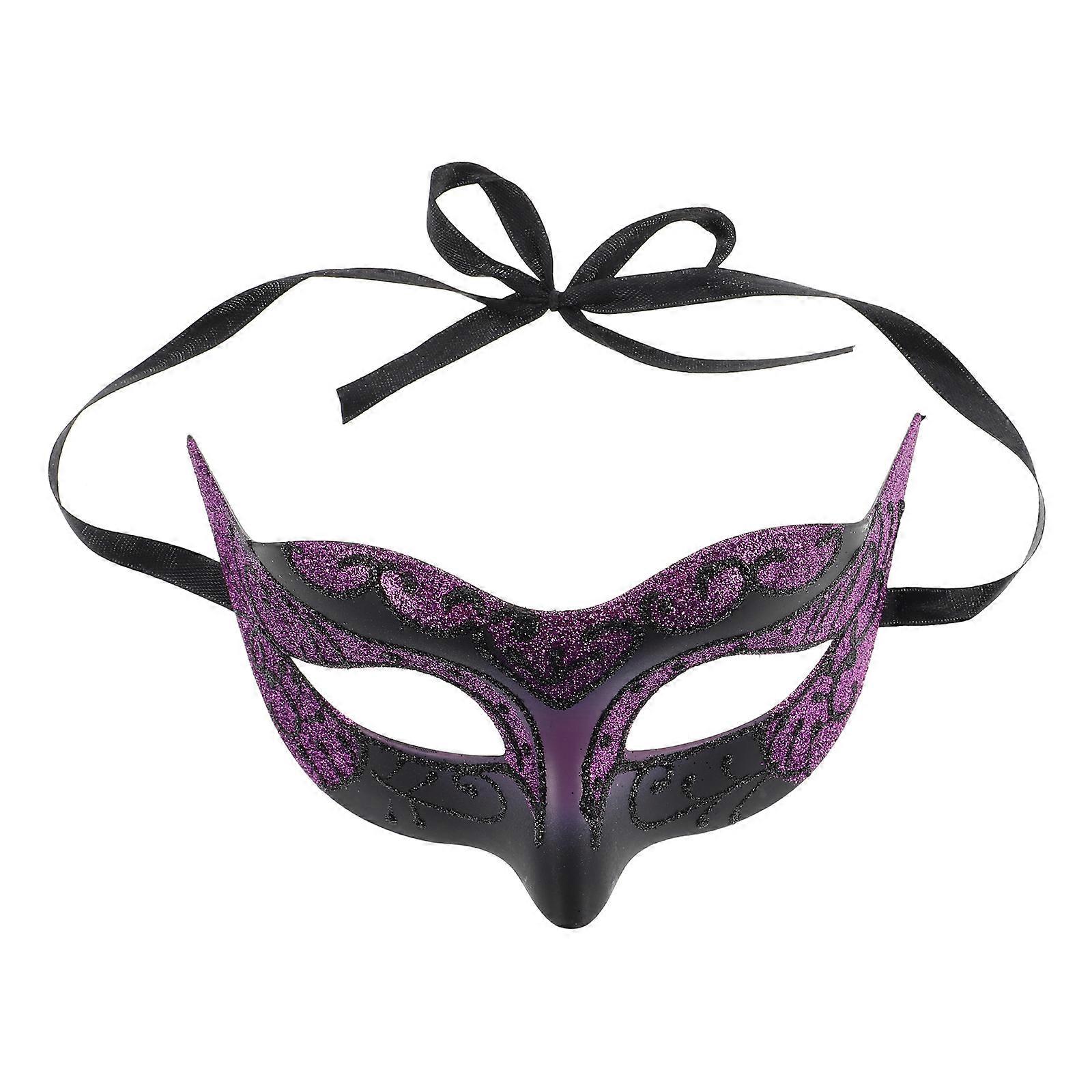 Masquerade Mask for Party in Purple with Durable Plastic Material