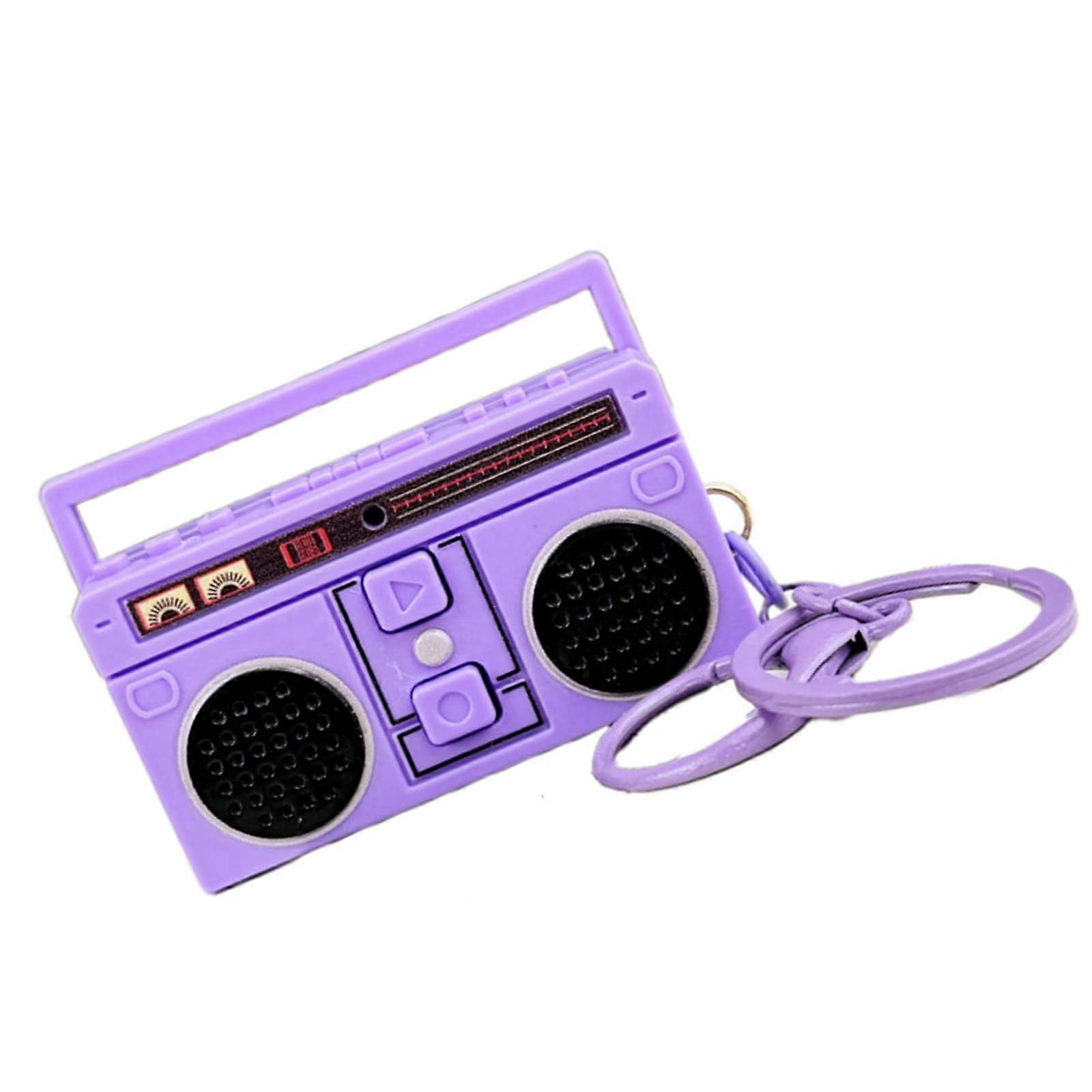 Voice Recorder Keychain, Portable Pendant Voice Player For Music Playback, Gramophone Accessory, Purple Color
