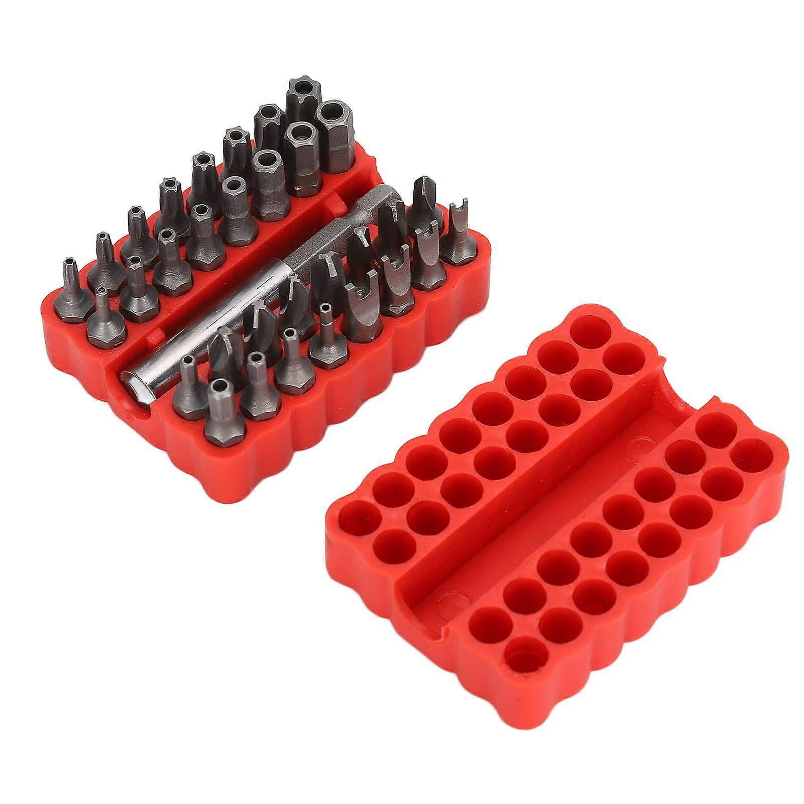 33Pcs Security Bit Set with Case, Tamper Proof Hex and Torx, Durable Chrome Steel for Electronics