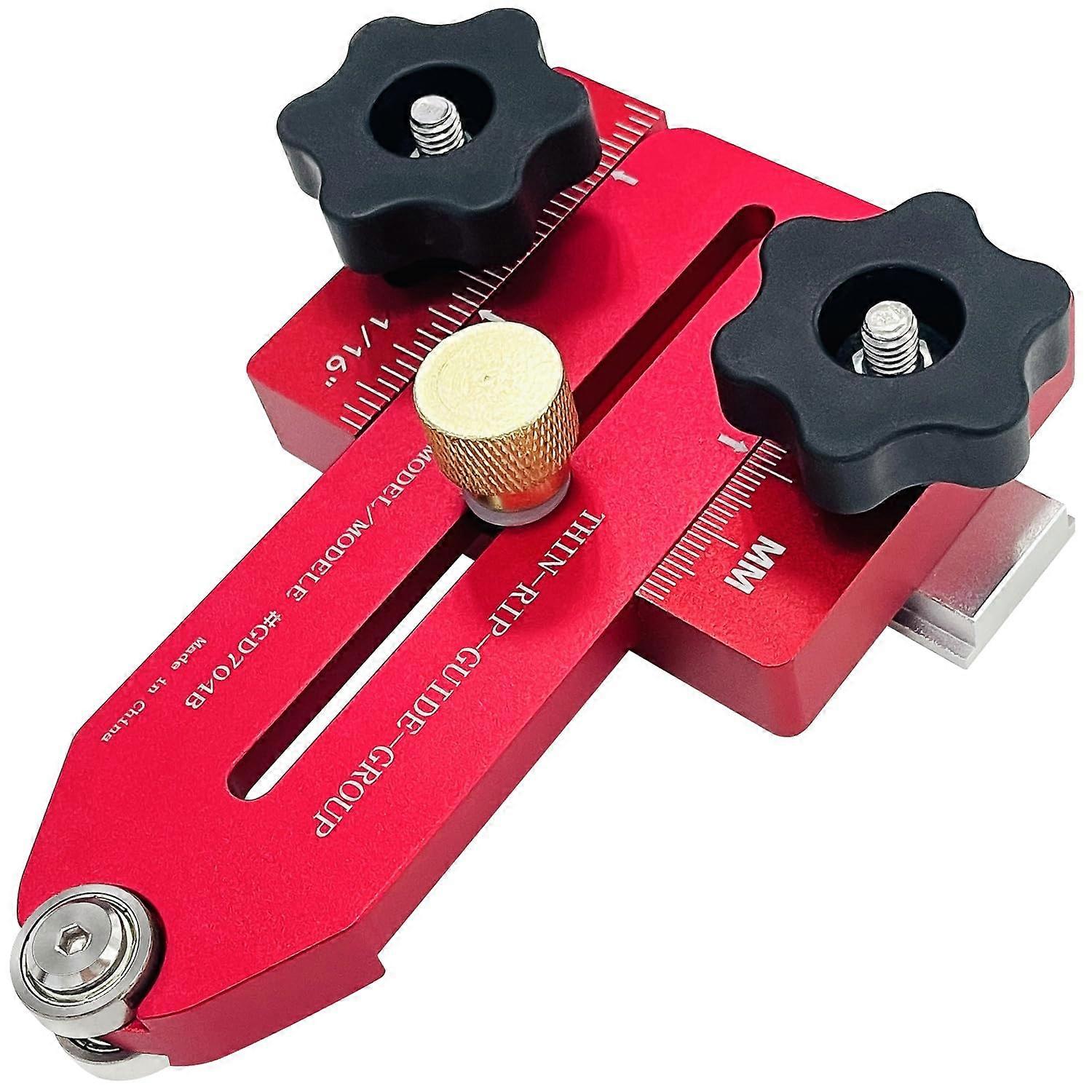 Table Saw Thin Rip Jig for Repeatable Precision Cuts, Fits 3/4 x 3/8 Miter Slots, Woodworking