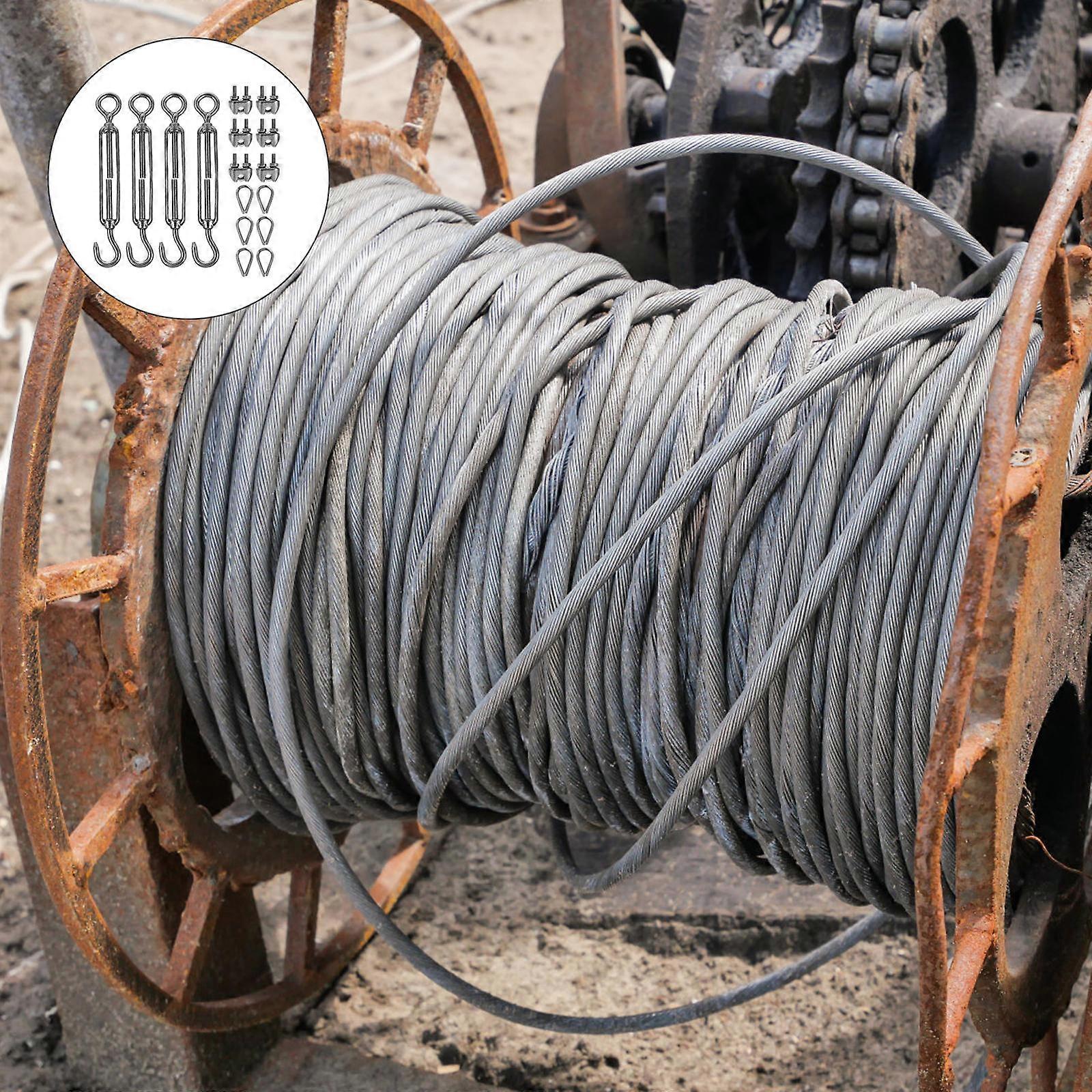 Outdoor Wire Rope Hooks Stainless Steel for Installation 1Set Durable Hook Kit