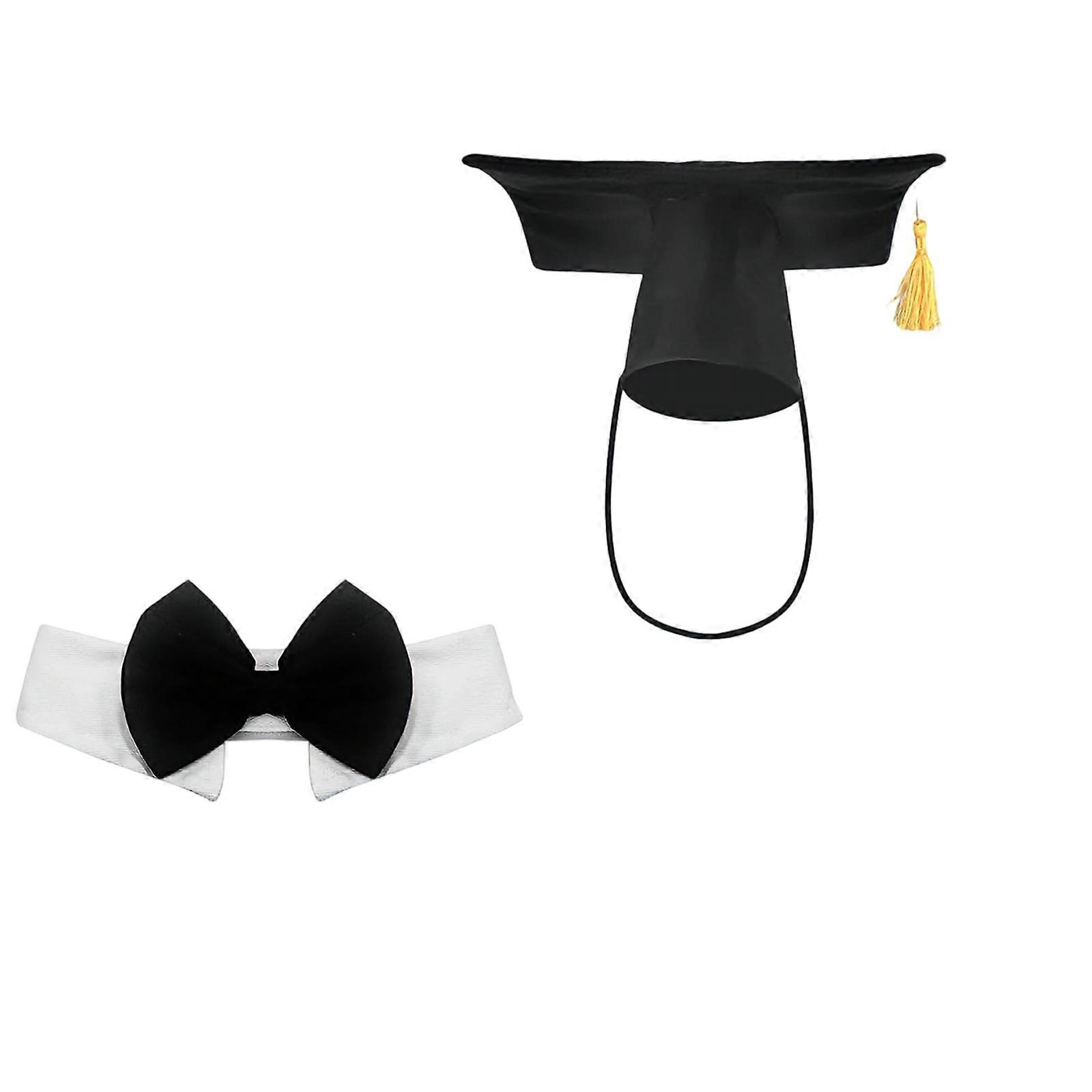 User Friendly Efficient Graduation Accessories Black Cap and Bowtie Set Sustainable Party Decorations Polyester Materials Multicolor