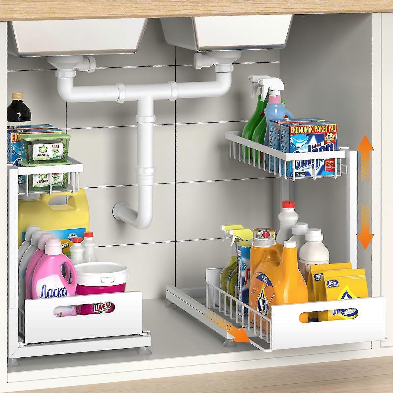 26-27 1 Bundle Premium Under Sink Organizer Storage for Kitchen 2-Tier
