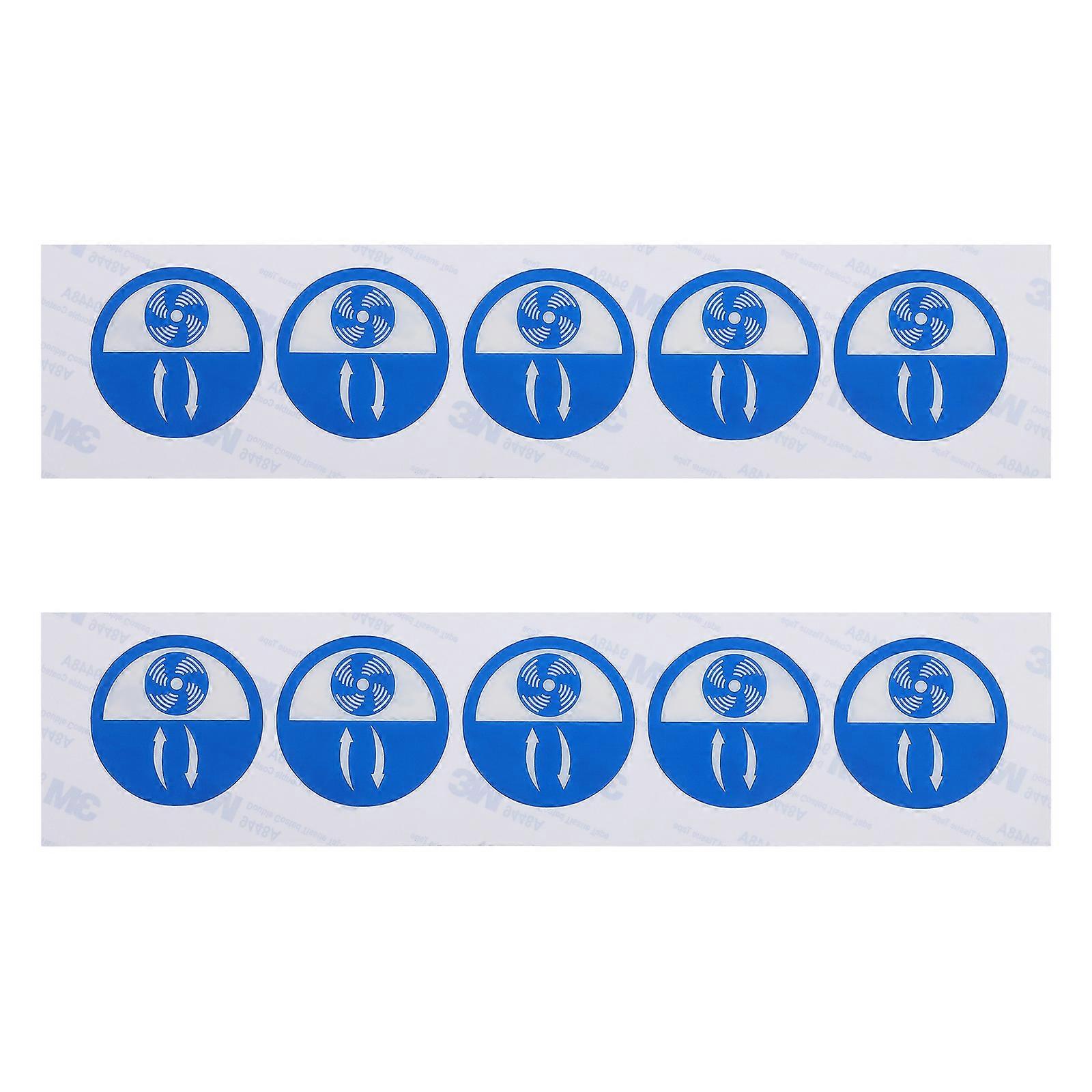 Practical Equipment Vent Caution Sticker for Warning 10Pcs Blue Design