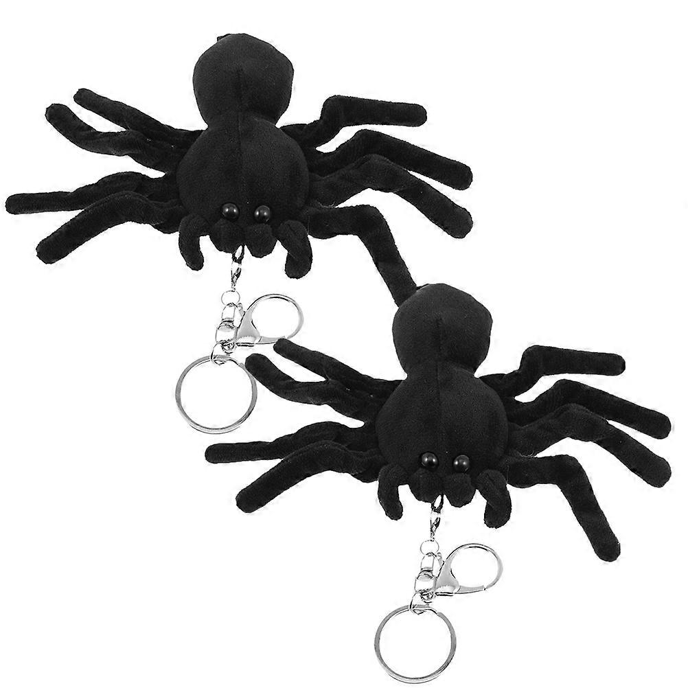 Spider Keychain Plush Spider Decoration for Backpack 2Pcs Keyrings