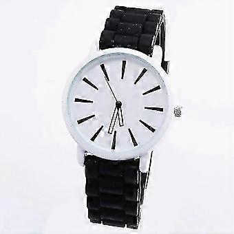 Montre à quartz à cadran rond, bracelet en silicone, style simple, taille 25-26