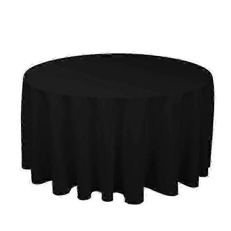White Round Tablecloth for Wedding Party, Durable Polyester