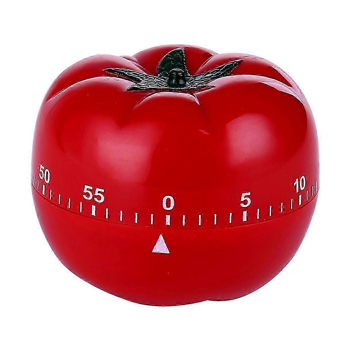 Stainless Steel Apple-shaped Mechanical Alarm Timer 60-Minute Countdown Kitchen (Tomato)