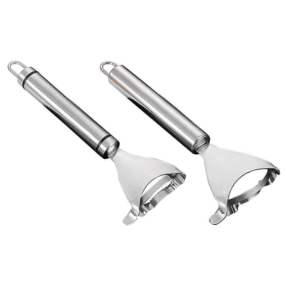 2pcs Stainless Steel Corn Peeler Tool with Ergonomic Wood Handle for Quick Kernel Removal Kitchen Use