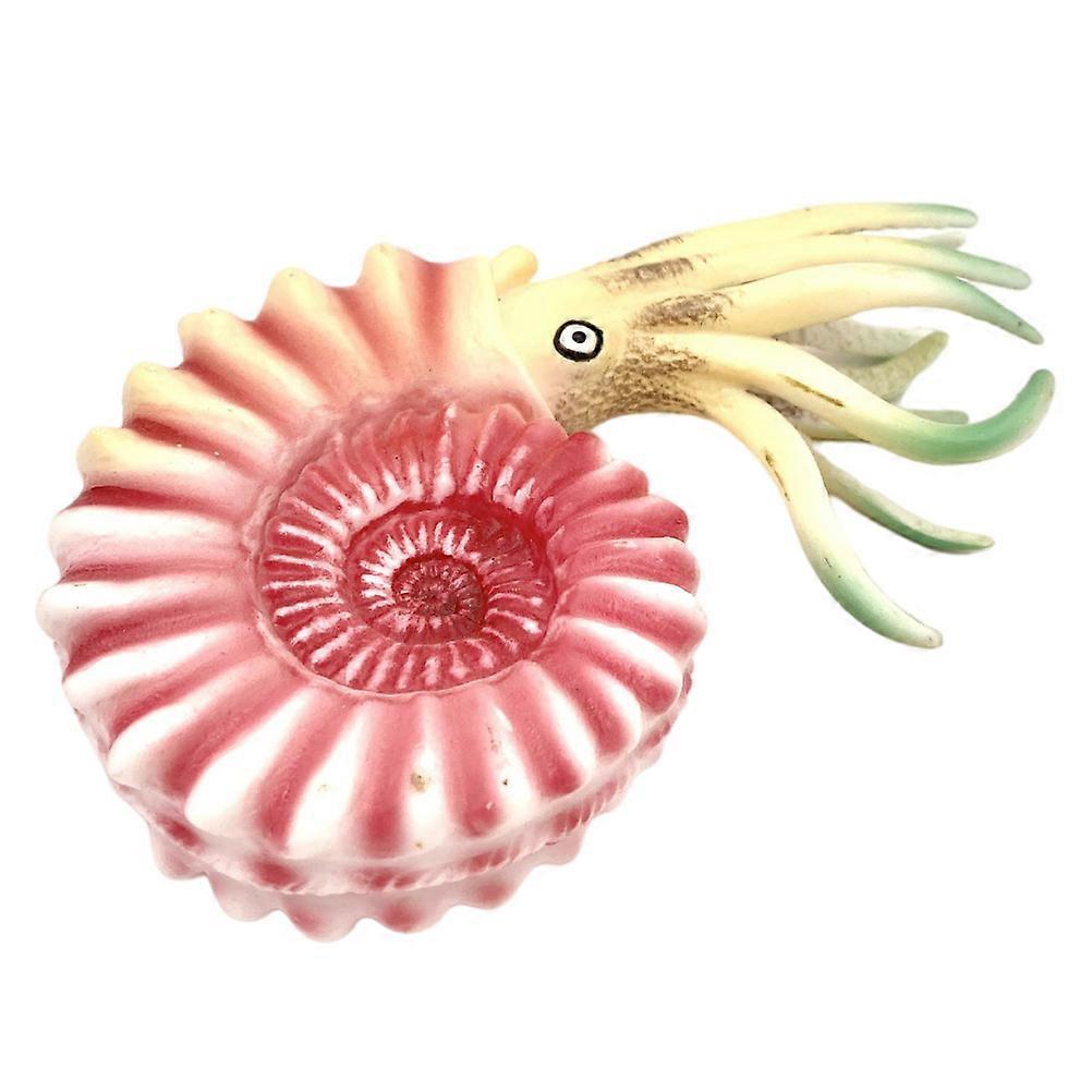 Pink Nautilus Model Plastic Ornament for Ocean Animal Decor Simulation