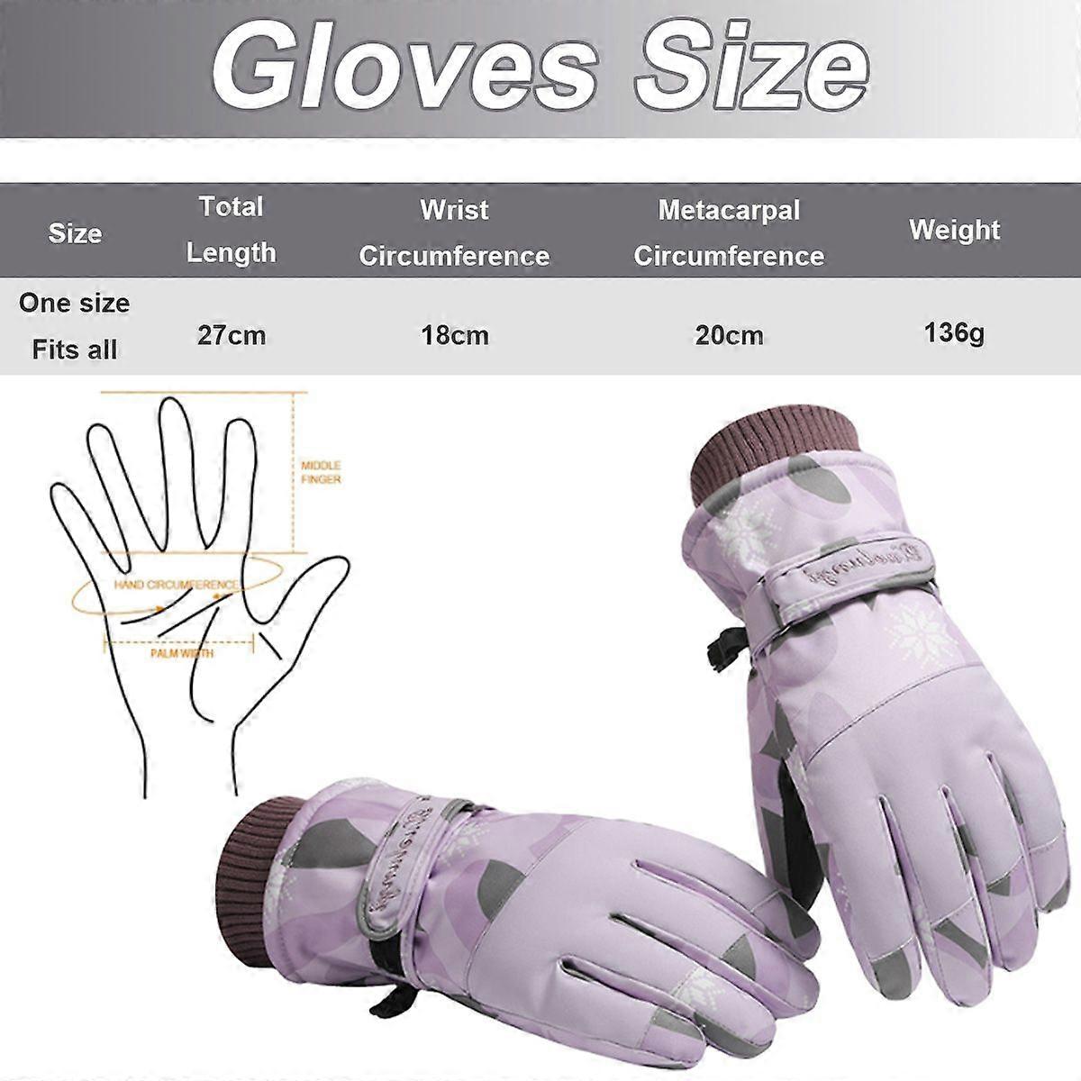 Women's Waterproof Touchscreen Windproof Ski Gloves for Skiing