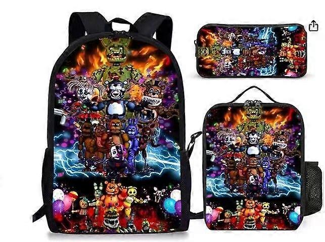 Five Nights Backpack, School Bag, Children's School Bag, Backpack, Men's Backpack, Laptop Backpack, Three-piece Backpack