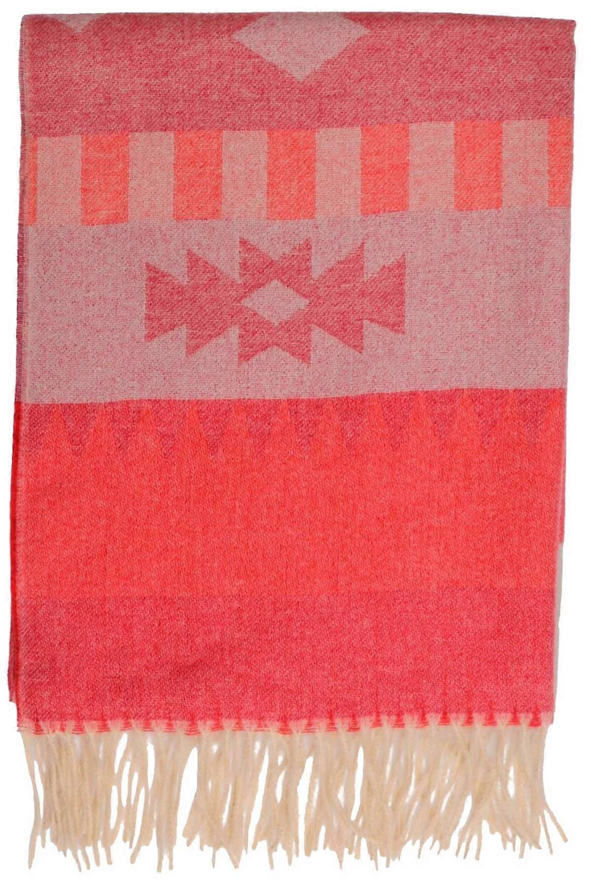Zelly Folk Art Scarf - Red/Orange