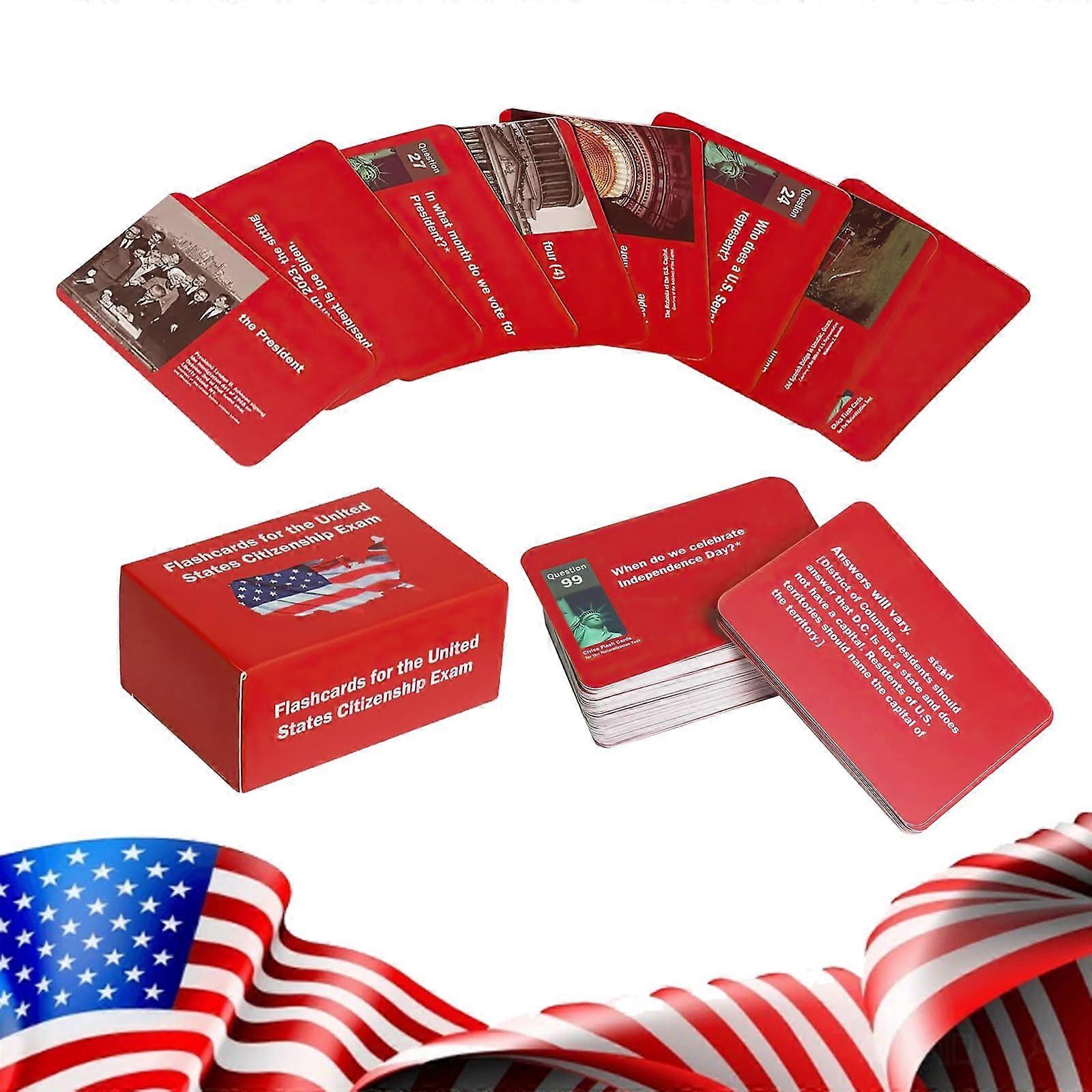 US Citizenship Test Flash Cards 2025, 100 USCIS Q&A Study Guide for Naturalization Exam