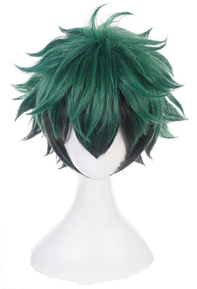 Cosplay Wig Green HeatResistant Fiber with Adjustable Cap