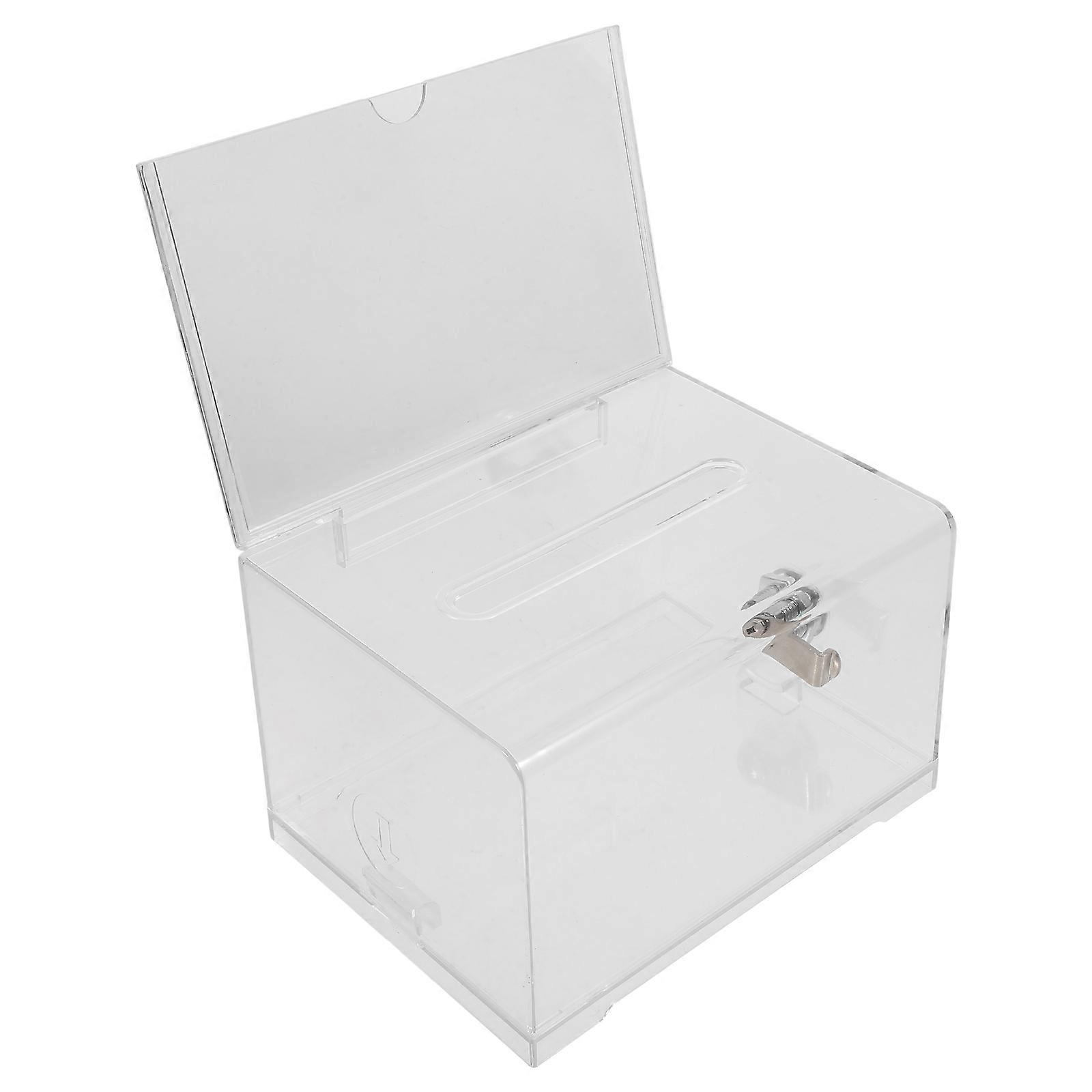 Clear Ballot Box Donation Box with Lock 1Set for Fundraising Use