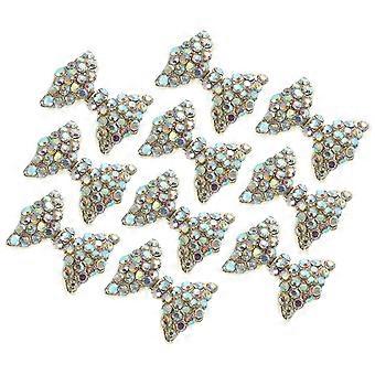 10er-Packung Nagelornamente mit Schmetterlings- und Schleifenmotiven in verschiedenen Farben – Maniküre-Werkzeuge