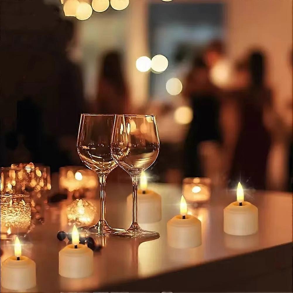 3D Wick LED Tea Light Set with Remote Control, Timer, and USB Charging Station