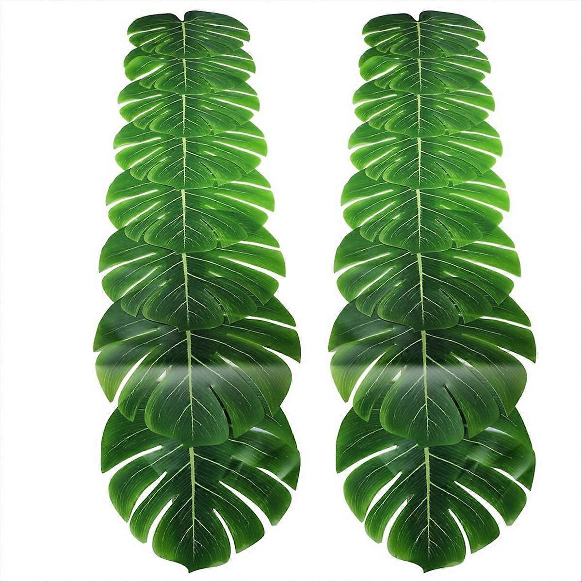 2Pcs Artificial Palm Leaves Table Runners