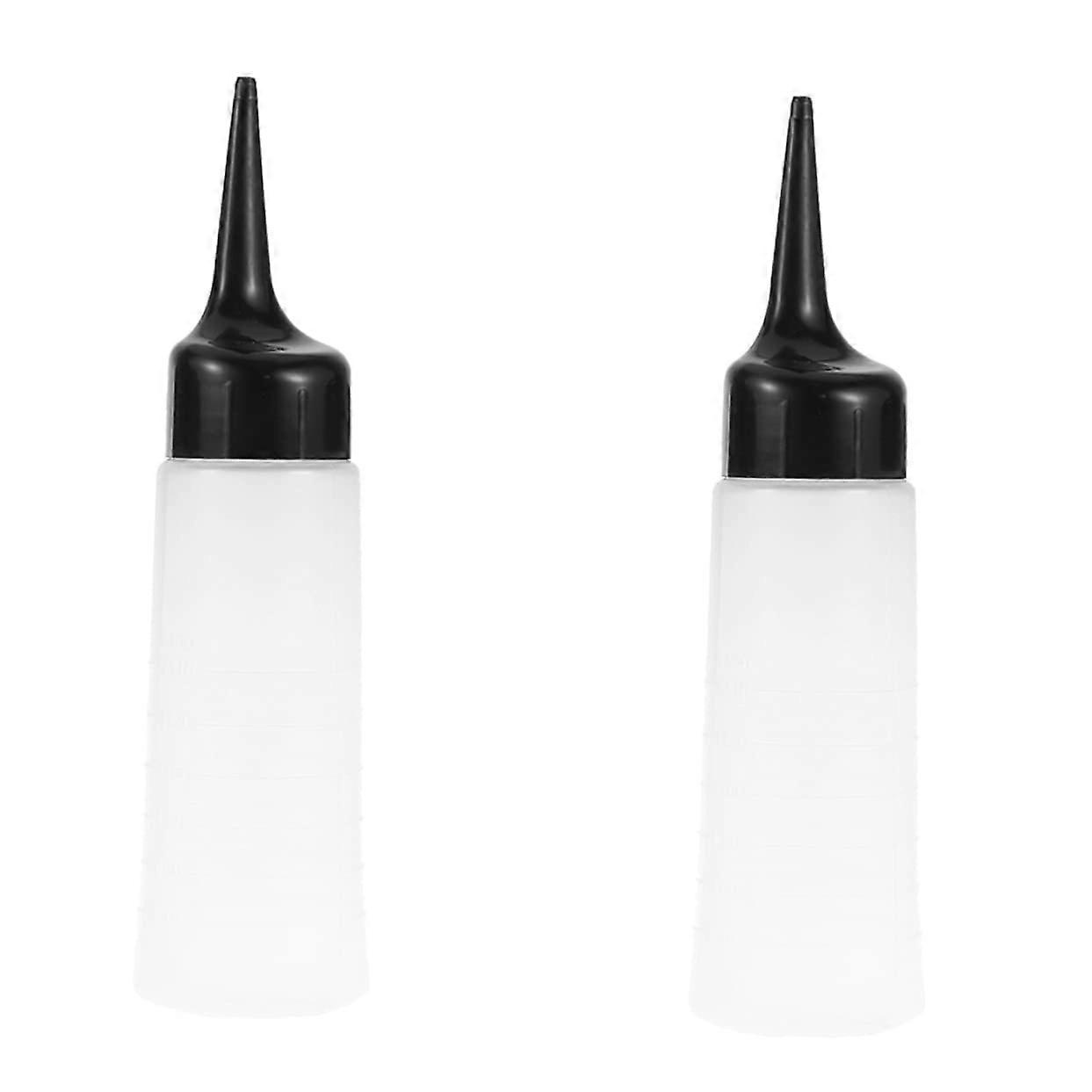 2pcs Hair Dye Applicator Bottle Refillable Squeeze Design for Precise Color Application Salon Use